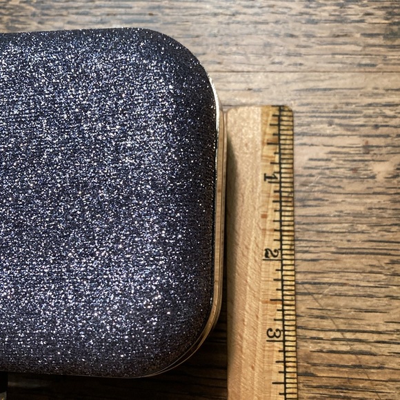 RSVP silver evening clutch or shoulder bag, hard case, see pics for size $20 - Picture 5 of 7